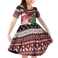 Latvia Christmas Family Matching Off Shoulder Short Dress and Hawaiian Shirt with Red Lion, Holiday Tree, and Nordic Pattern Design - Wonder Print Shop