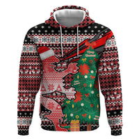 Latvia Christmas Hoodie with Red Lion, Holiday Tree, and Nordic Pattern Design - Wonder Print Shop