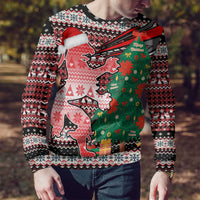 Latvia Christmas Ugly Christmas Sweater with Red Lion, Holiday Tree, and Nordic Pattern Design - Wonder Print Shop