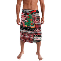 Latvia Christmas Lavalava with Red Lion, Holiday Tree, and Nordic Pattern Design - Wonder Print Shop