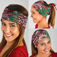 Latvia Christmas Neck Gaiter with Red Lion, Holiday Tree, and Nordic Pattern Design - Wonder Print Shop