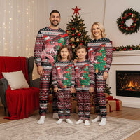 Latvia Christmas Pajama Set with Red Lion, Holiday Tree, and Nordic Pattern Design - Wonder Print Shop