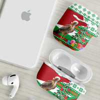 Lebanon Christmas AirPods Case with Falcon, Holiday Tree, and Red Green Snowflake Pattern - Wonder Print Shop