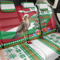 Lebanon Christmas Back Car Seat Cover with Falcon, Holiday Tree, and Red Green Snowflake Pattern - Wonder Print Shop