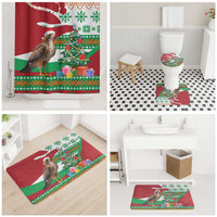 Lebanon Christmas Bathroom Set with Falcon, Holiday Tree, and Red Green Snowflake Pattern - Wonder Print Shop