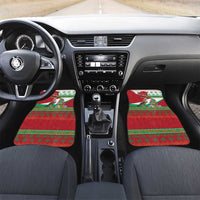 Lebanon Christmas Car Mats with Falcon, Holiday Tree, and Red Green Snowflake Pattern - Wonder Print Shop