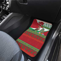 Lebanon Christmas Car Mats with Falcon, Holiday Tree, and Red Green Snowflake Pattern - Wonder Print Shop