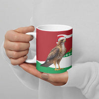 Lebanon Christmas Ceramic Mug with Falcon, Holiday Tree, and Red Green Snowflake Pattern - Wonder Print Shop