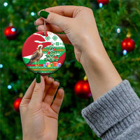 Lebanon Christmas Ceramic Ornament with Falcon, Holiday Tree, and Red Green Snowflake Pattern - Wonder Print Shop