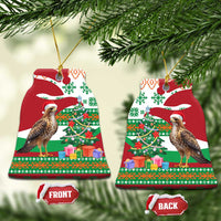 Lebanon Christmas Ceramic Ornament with Falcon, Holiday Tree, and Red Green Snowflake Pattern - Wonder Print Shop
