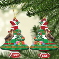 Lebanon Christmas Ceramic Ornament with Falcon, Holiday Tree, and Red Green Snowflake Pattern - Wonder Print Shop