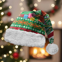 Lebanon Christmas Santa Hat with Falcon, Holiday Tree, and Red Green Snowflake Pattern - Wonder Print Shop