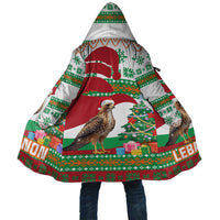 Lebanon Christmas Cloak with Falcon, Holiday Tree, and Red Green Snowflake Pattern - Wonder Print Shop