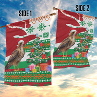Lebanon Christmas Garden Flag with Falcon, Holiday Tree, and Red Green Snowflake Pattern - Wonder Print Shop