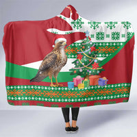 Lebanon Christmas Hooded Blanket with Falcon, Holiday Tree, and Red Green Snowflake Pattern - Wonder Print Shop