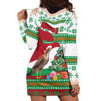 Lebanon Christmas Hoodie Dress with Falcon, Holiday Tree, and Red Green Snowflake Pattern - Wonder Print Shop