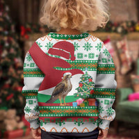 Lebanon Christmas Kid Ugly Christmas Sweater with Falcon, Holiday Tree, and Red Green Snowflake Pattern - Wonder Print Shop