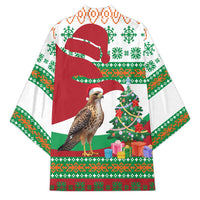 Lebanon Christmas Kimono with Falcon, Holiday Tree, and Red Green Snowflake Pattern - Wonder Print Shop