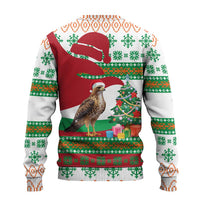 Lebanon Christmas Ugly Christmas Sweater with Falcon, Holiday Tree, and Red Green Snowflake Pattern - Wonder Print Shop