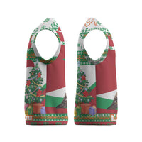 Lebanon Christmas Knitted V-Neck Vest with Falcon, Holiday Tree, and Red Green Snowflake Pattern - Wonder Print Shop