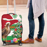 Lebanon Christmas Luggage Cover with Falcon, Holiday Tree, and Red Green Snowflake Pattern - Wonder Print Shop