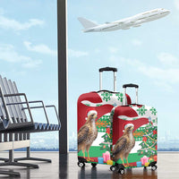 Lebanon Christmas Luggage Cover with Falcon, Holiday Tree, and Red Green Snowflake Pattern - Wonder Print Shop