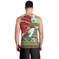 Lebanon Christmas Men Tank Top with Falcon, Holiday Tree, and Red Green Snowflake Pattern - Wonder Print Shop