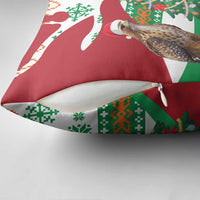 Lebanon Christmas Pillow Cover with Falcon, Holiday Tree, and Red Green Snowflake Pattern - Wonder Print Shop