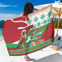 Lebanon Christmas Sarong with Falcon, Holiday Tree, and Red Green Snowflake Pattern - Wonder Print Shop