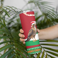 Lebanon Christmas Skinny Tumbler with Falcon, Holiday Tree, and Red Green Snowflake Pattern - Wonder Print Shop