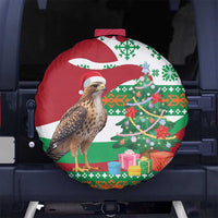 Lebanon Christmas Spare Tire Cover with Falcon, Holiday Tree, and Red Green Snowflake Pattern - Wonder Print Shop