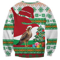 Lebanon Christmas Sweatshirt with Falcon, Holiday Tree, and Red Green Snowflake Pattern - Wonder Print Shop