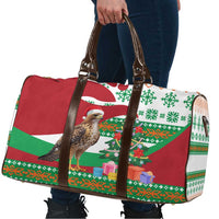 Lebanon Christmas Travel Bag with Falcon, Holiday Tree, and Red Green Snowflake Pattern - Wonder Print Shop