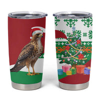 Lebanon Christmas Tumbler Cup with Falcon, Holiday Tree, and Red Green Snowflake Pattern - Wonder Print Shop