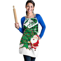 Lebanon Christmas Apron with Santa Claus Reindeer Trees and Festive Knit Pattern - Wonder Print Shop