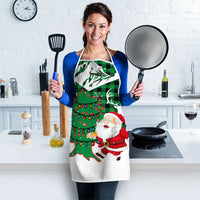 Lebanon Christmas Apron with Santa Claus Reindeer Trees and Festive Knit Pattern - Wonder Print Shop