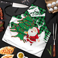 Lebanon Christmas Apron with Santa Claus Reindeer Trees and Festive Knit Pattern - Wonder Print Shop