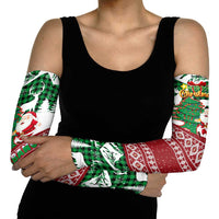 Lebanon Christmas Arm Sleeves with Santa Claus Reindeer Trees and Festive Knit Pattern - Wonder Print Shop