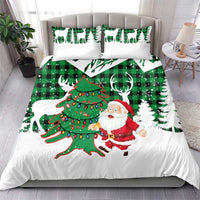Lebanon Christmas Bedding Set with Santa Claus Reindeer Trees and Festive Knit Pattern - Wonder Print Shop