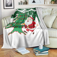 Lebanon Christmas Blanket with Santa Claus Reindeer Trees and Festive Knit Pattern - Wonder Print Shop