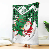 Lebanon Christmas Blanket with Santa Claus Reindeer Trees and Festive Knit Pattern - Wonder Print Shop