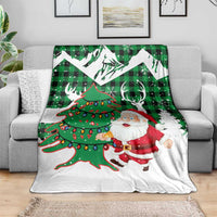 Lebanon Christmas Blanket with Santa Claus Reindeer Trees and Festive Knit Pattern - Wonder Print Shop