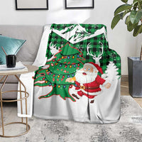 Lebanon Christmas Blanket with Santa Claus Reindeer Trees and Festive Knit Pattern - Wonder Print Shop