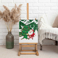 Lebanon Christmas Canvas Wall Art with Santa Claus Reindeer Trees and Festive Knit Pattern - Wonder Print Shop
