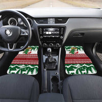 Lebanon Christmas Car Mats with Santa Claus Reindeer Trees and Festive Knit Pattern - Wonder Print Shop