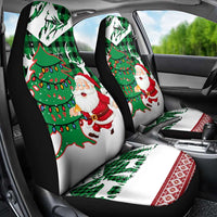 Lebanon Christmas Car Seat Cover with Santa Claus Reindeer Trees and Festive Knit Pattern - Wonder Print Shop