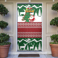 Lebanon Christmas Door Cover with Santa Claus Reindeer Trees and Festive Knit Pattern - Wonder Print Shop