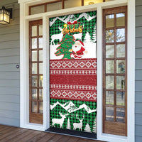 Lebanon Christmas Door Cover with Santa Claus Reindeer Trees and Festive Knit Pattern - Wonder Print Shop