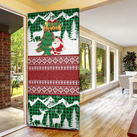 Lebanon Christmas Door Cover with Santa Claus Reindeer Trees and Festive Knit Pattern - Wonder Print Shop