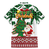 Lebanon Christmas Family Matching Mermaid Dress and Hawaiian Shirt with Santa Claus Reindeer Trees and Festive Knit Pattern - Wonder Print Shop